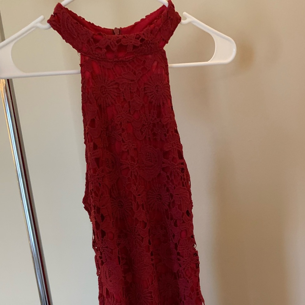 Burgundy lace dress